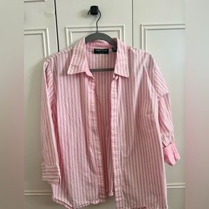 Lemon Grass Pink Striped Button Down